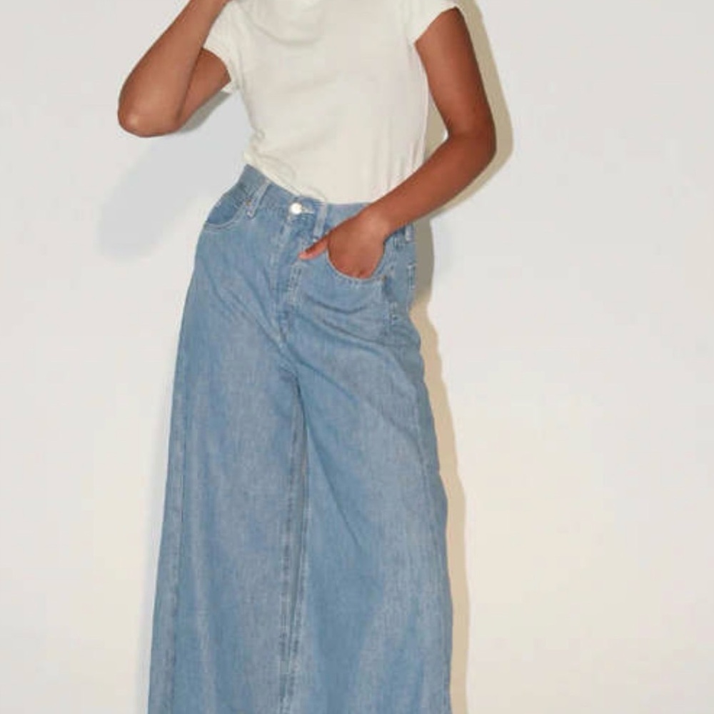 Ética Lauren Wide Leg Jeans Sky Blue NWT Size 27